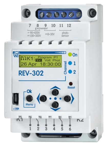 Astronomiskais laika relejs ar fotosensoru REV 302