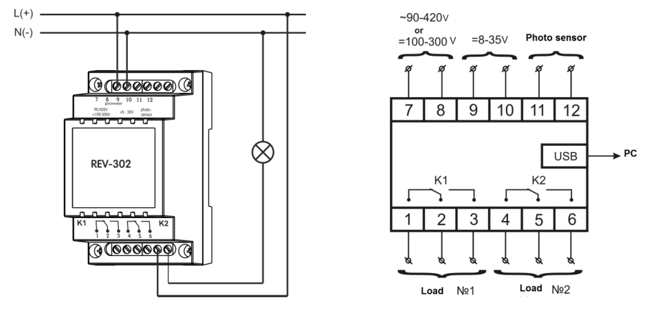 Astronomiskais laika relejs ar fotosensoru REV 302
