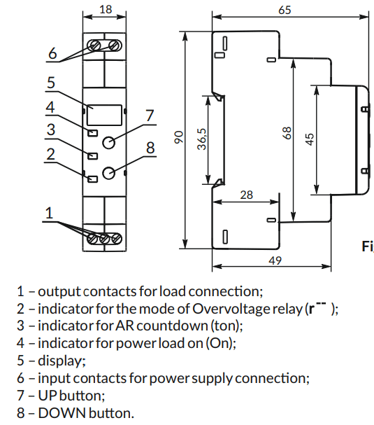 VIENFĀZES SPRIEGUMA KONTROLES RELEJS RN-118 (RN-119)