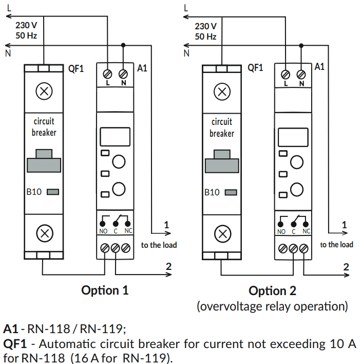 VIENFĀZES SPRIEGUMA KONTROLES RELEJS RN-118 (RN-119)