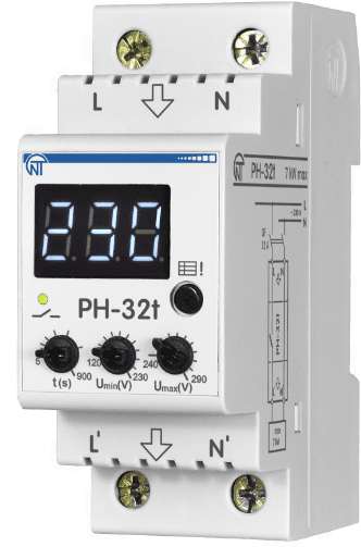 Vienfāzes sprieguma kontroles relejs PH32T – elektroiekārtu aizsardzība līdz 32 A