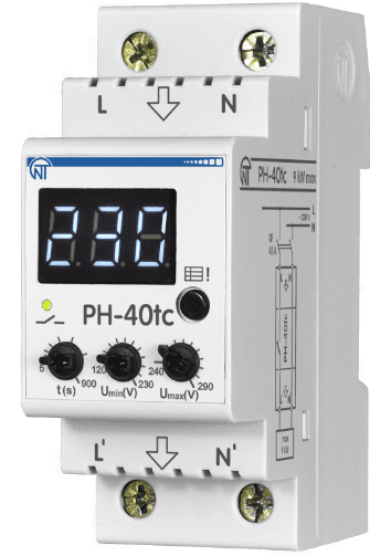 Vienfāzes sprieguma kontroles relejs PH-40TC – elektroiekārtu aizsardzība līdz 40 A