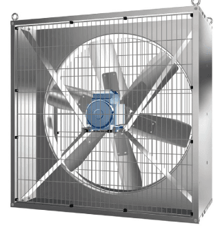 Gaisa cirkulācijas ventilators 16 410 m³/h – Kvadrātveida industriālais ventilators
