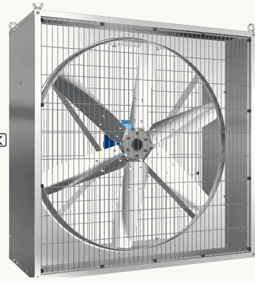 Gaisa cirkulācijas ventilators 16 410 m³/h – Kvadrātveida industriālais ventilators