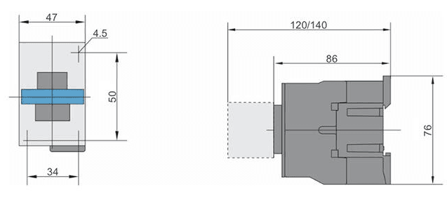 Kontaktors 4 kW spole 230VAC 50Hz 3P + 1NO