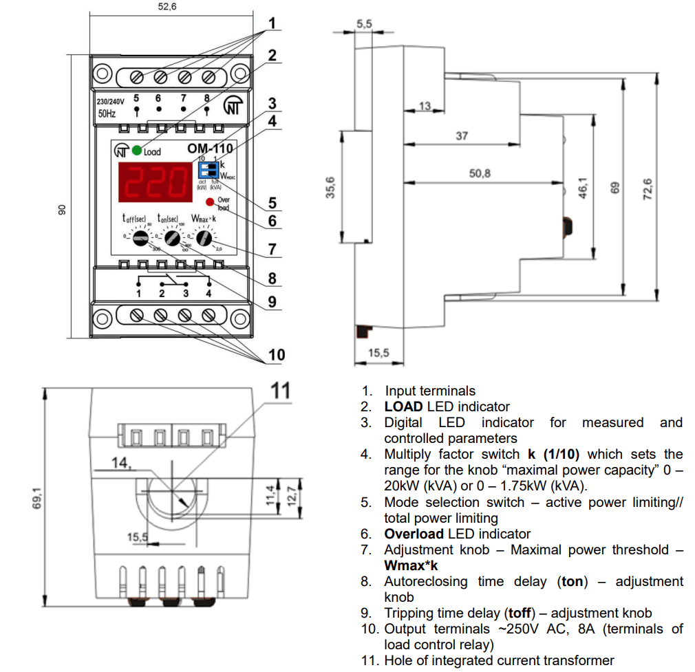 JAUDAS IEROBEŽOŠANAS RELEJS OM-110