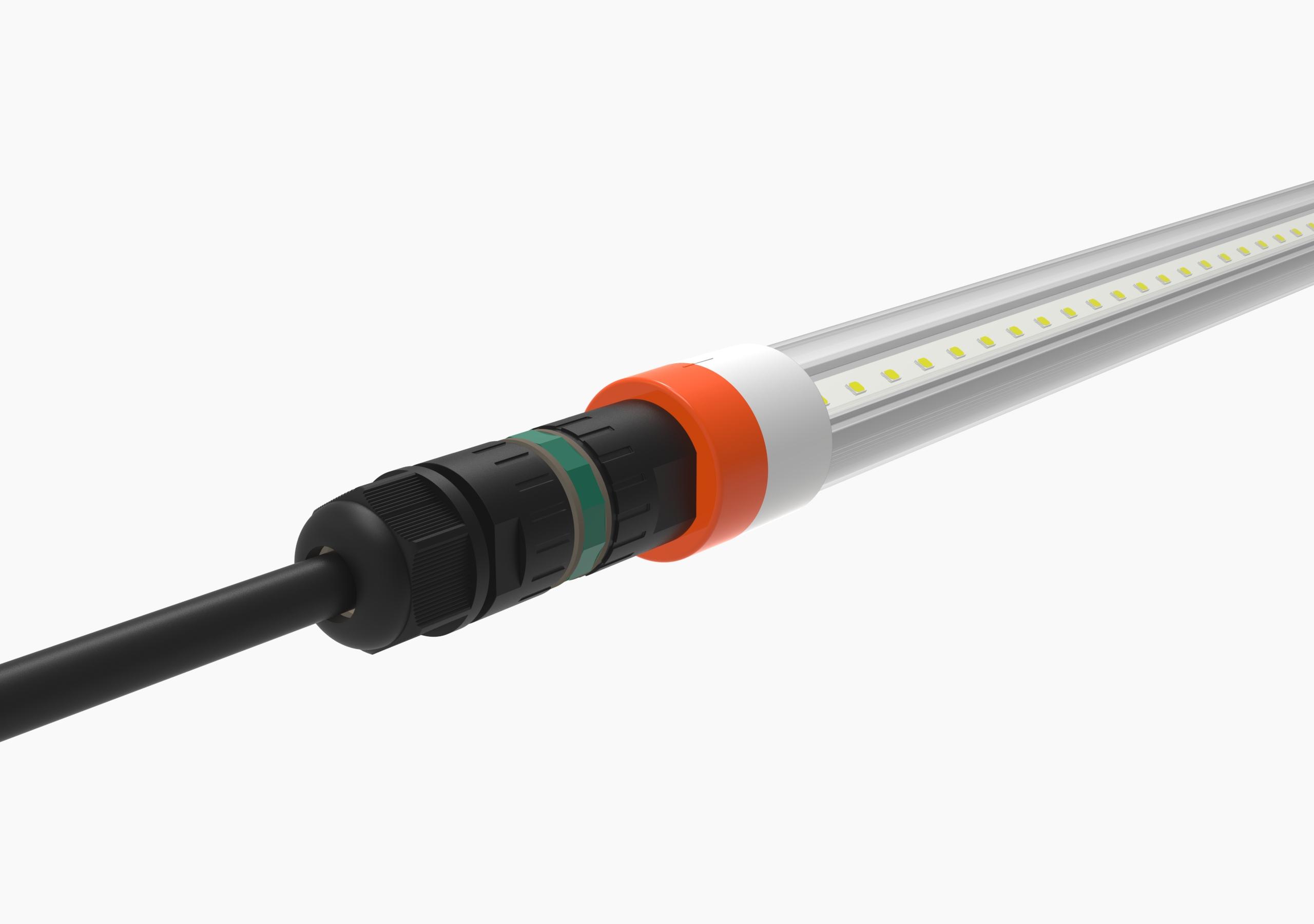 Ūdensizturīgs industriālais LED cauruļveida gaismeklis IP67 ar 3,5 m pieslēguma kabeli